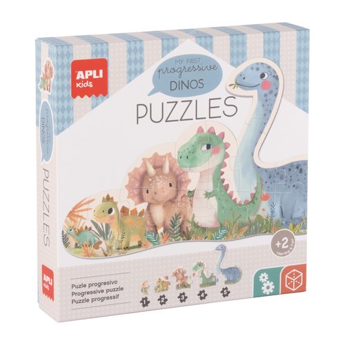 Apli Mi Primer Puzzle Progresivo Dinosaurios con 6 Fichas