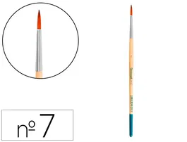 Liderpapel Pincel Nº 7 Punta Redonda Pelo Sintetico para Acrílica y Acuarela Certificado FSC