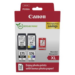 Canon 5437C006 Cartuchos de Tinta Multipack PG-575XL/CL-576XL (Negro y Color) 2 Piezas para Serie PIXMA TS/TR