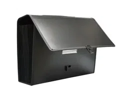 Office box Maletín clasificador de polipropileno con asa y 36 separadores negro