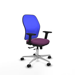 PIQUERAS Y CRESPO Silla de oficina Jorquera con mecanismo Sincro/Traslack, Morado y Azul