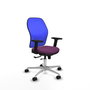 PIQUERAS Y CRESPO Silla de oficina Jorquera con mecanismo Sincro/Traslack, Morado y Azul