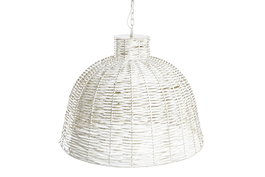 DKD Home Decor Lámpara de Techo de Hierro Blanco 51x51x38 cm