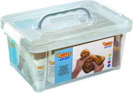 JOVI Set de pasta para modelar Air Dry Clay 500g con blanco, terracota y 20 espátulas