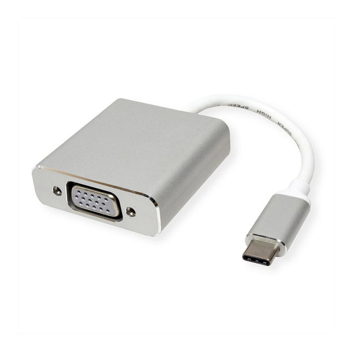 ROLINE 12033203 Adaptador USB-C a VGA 1080p Full HD 60Hz, USB 3.2 Gen 1, Cable 10 cm, Aluminio Plata ROLINE 12033203 Adaptador USB-C a VGA 1080p Full HD 60Hz, USB 3.2 Gen 1, Cable 10 cm, Aluminio Plata