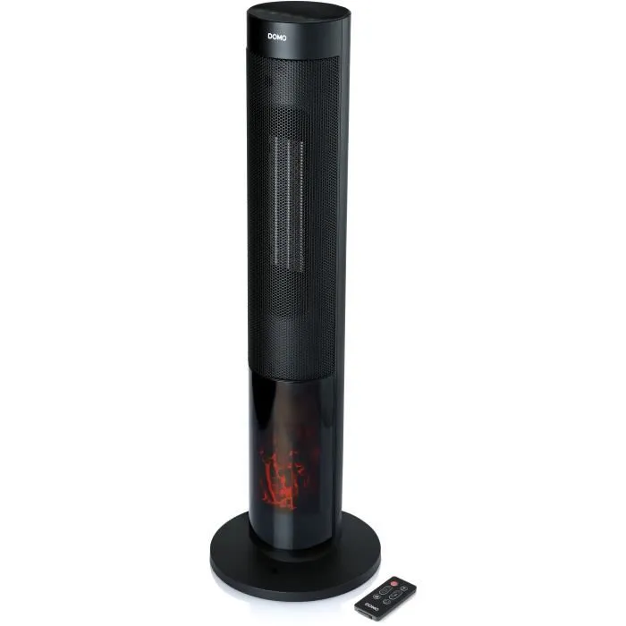 Domo Calefactor cerámico con efecto leña 2000 W Negro Domo Calefactor cerámico con efecto leña 2000 W Negro