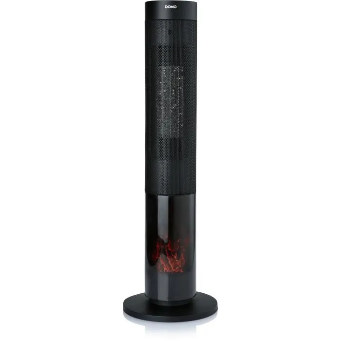 Domo Calefactor cerámico con efecto leña 2000 W Negro Domo Calefactor cerámico con efecto leña 2000 W Negro
