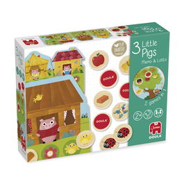 Goula 59455 Juego de Mesa Memo & Loto Los 3 Cerditos Educativo para Niños +2 Años