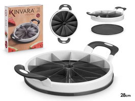 Kinvara Cortador Sandia con Asas Plástico (PP) y Acero Inoxidable Negro 35x28x7 cm (Set de 6)