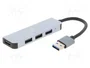 Gembird Hub USB 4 puertos UHB-U3P1U2P3-01 (1x USB 3.1 + 3x USB 2.0) Plata