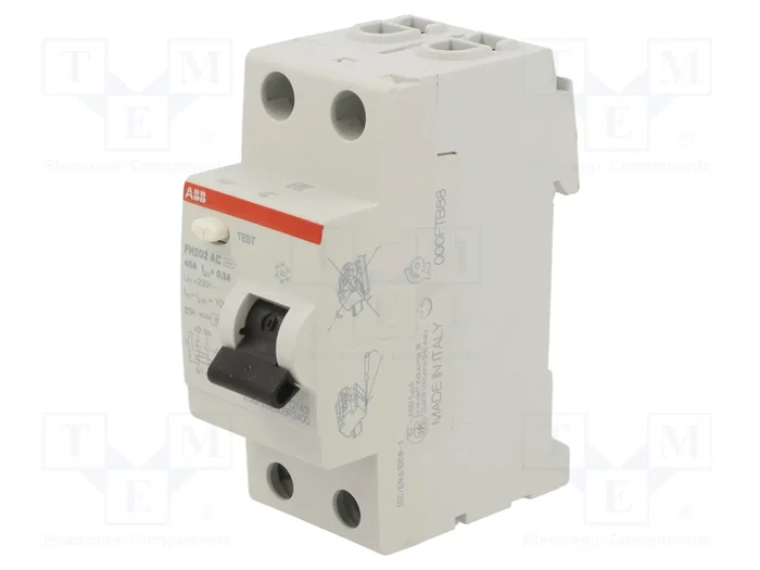 ABB FH202AC-40/0.3 Interruptor Diferencial 40A 300mA 2 Polos ABB FH202AC-40/0.3 Interruptor Diferencial 40A 300mA 2 Polos