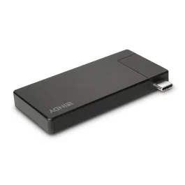 Lindy 43336 Base Portátil y Dock USB-C Negro con HDMI 4K@60Hz, 1x USB-A 3.2, Power Delivery 60W