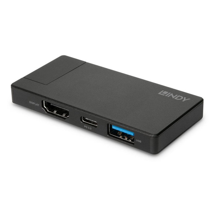 Lindy DST-Micro Micro Docking Station USB-C con HDMI 4K y Carga Rápida
