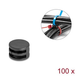 DeLOCK 18913 Placa acopladora para organización de cables, Negro, 100 piezas