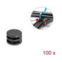 DeLOCK 18913 Placa acopladora para organización de cables, Negro, 100 piezas