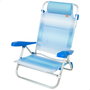 Aktive Silla de playa plegable y reclinable 8 posiciones rayas azul c/cojín y asas mano