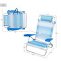 Aktive Silla de playa plegable y reclinable 8 posiciones rayas azul c/cojín y asas mano