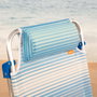 Aktive Silla de playa plegable y reclinable 8 posiciones rayas azul c/cojín y asas mano
