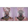 DKD Home Decor Cuadros Lienzo Africana Pack de 2