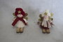DKD Home Decor Figura Navidad Hada Esquí Burdeos Blanco Dorado 4 x 11 x 12 cm (12 Unidades)