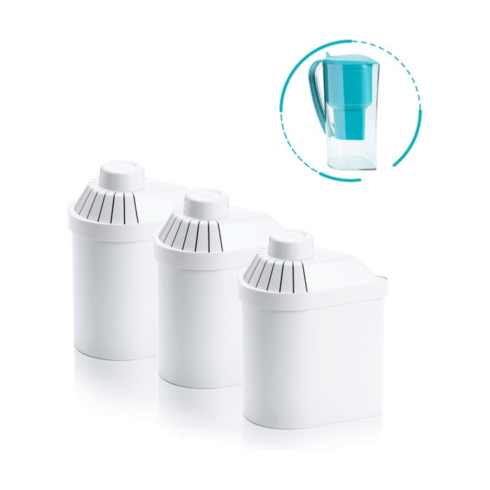 Alkanatur Pack de 3 Filtros de Agua Blanco
