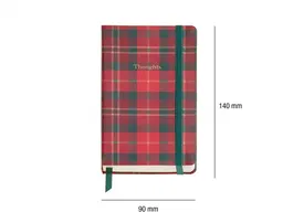 Miquelrius Cuaderno Cosido Logbook Lennox Highland Days, 90 x 140 mm, Papel Marfil Liso, 100 Hojas, Cubiertas Rígidas, Bolsillo Interior, Stamping Dorado-Rosado