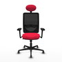 PIQUERAS Y CRESPO Silla de oficina Zulema con mecanismo Sincro, Rojo y Negro