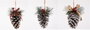 DKD Home Decor Decoración Colgante Piña 7x7x11 Nevado Surtido de 3