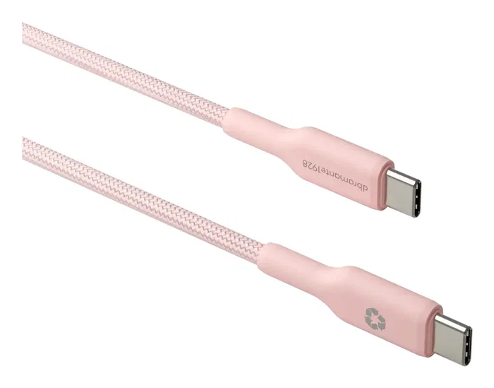 Dbramante1928 CB20CCPI7206 Cable USB-C a USB-C 1.5 Metros para Carga Rápida 60 W, Color Rosa
