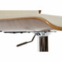 DKD Home Decor Taburete PU Nogal Ajustable Crema