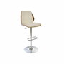 DKD Home Decor Taburete PU Nogal Ajustable Crema