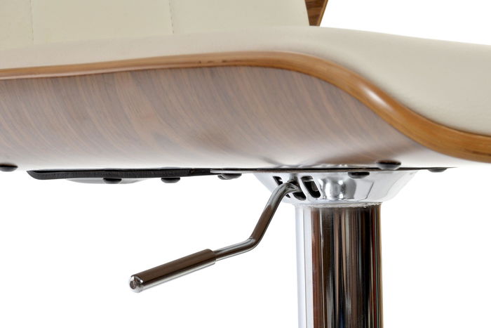 DKD Home Decor Taburete Moderno Crema Marron Pu Nogal 52 x 121 x 50 cm