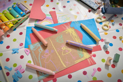 STABILO woody 3 en 1 Lápices de Colores Pastel Estuche de 6 con Sacapuntas