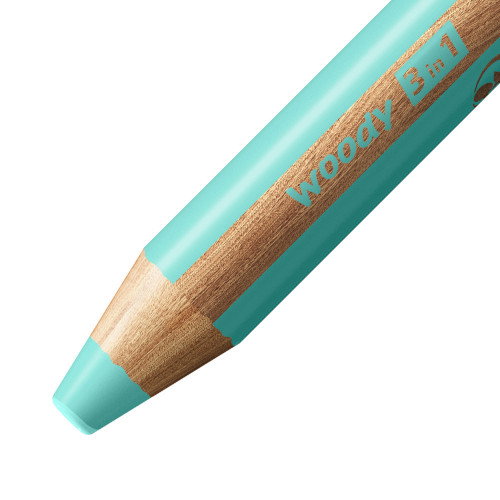 STABILO woody 3 en 1 Lápices de Colores Pastel Estuche de 6 con Sacapuntas
