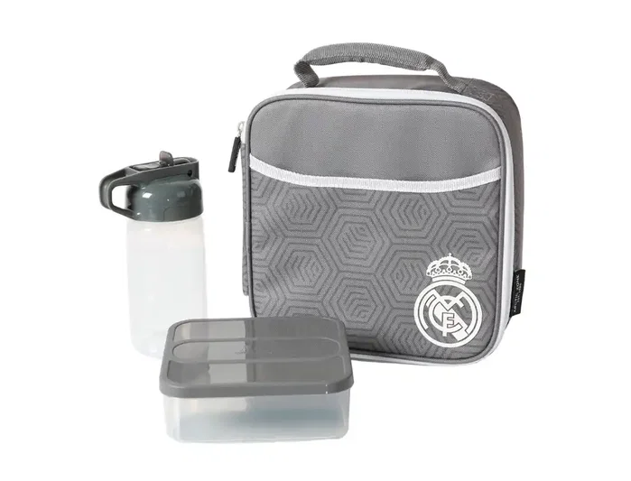 SAFTA Bolsa porta alimentos térmica Real Madrid con tupper y botella SAFTA Bolsa porta alimentos térmica Real Madrid con tupper y botella