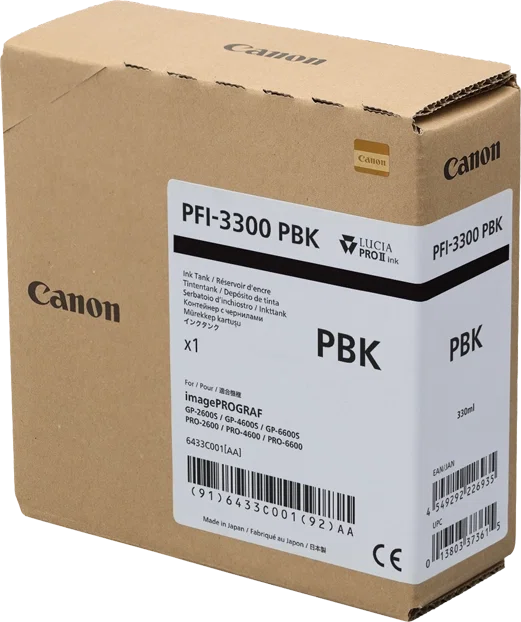 Canon PFI-3300PBK Foto Negro 330 ml Canon PFI-3300PBK Foto Negro 330 ml