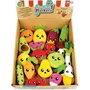 Jemini JEM3298060245593 Lote 18 Bolsas Sorpresa Peluche Fruta o Verdura +/- 10 cm, Pegatinas y Tarjetas de Memoria