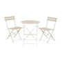 Outdoor Living By Decoris Helsingborg Conjunto Mesa y 2 Sillas Plegables Acero Blanco 42x39x78cm