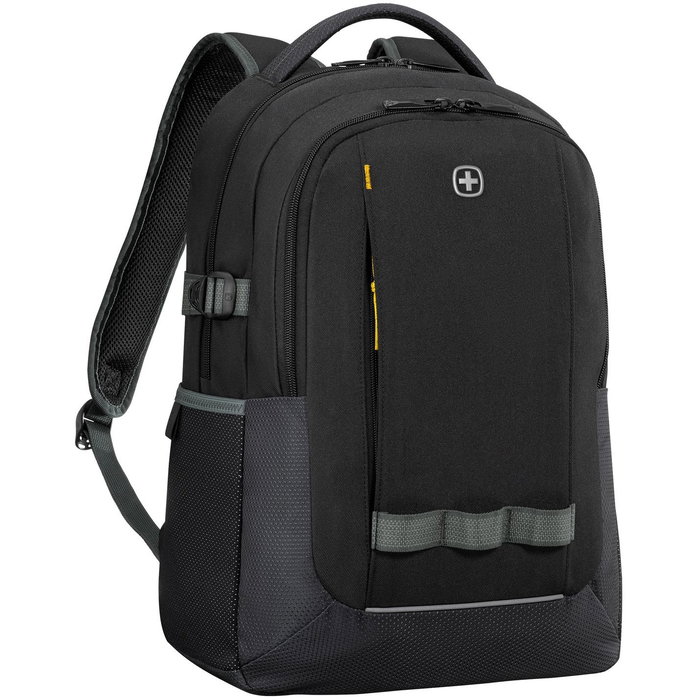 Wenger Ryde Mochila para portátil 16" (40,64cm) con compartimento para tablet, de plástico reciclado, color negro