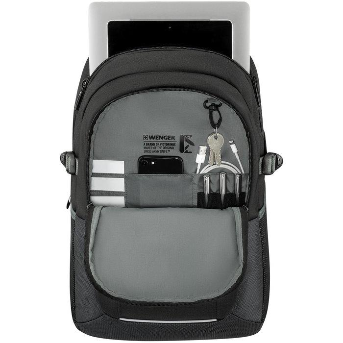 Wenger Ryde Mochila para portátil 16" (40,64cm) con compartimento para tablet, de plástico reciclado, color negro