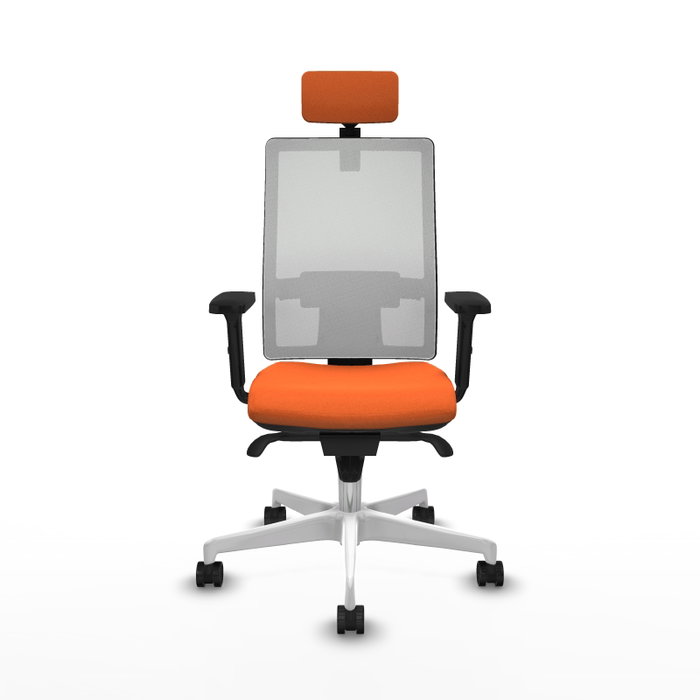 PIQUERAS Y CRESPO Silla de oficina Horna con mecanismo Sincro, Naranja y Blanco PIQUERAS Y CRESPO Silla de oficina Horna con mecanismo Sincro, Naranja y Blanco