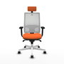 PIQUERAS Y CRESPO Silla de oficina Horna con mecanismo Sincro, Naranja y Blanco