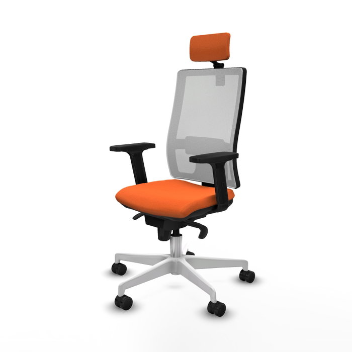 PIQUERAS Y CRESPO Silla de oficina Horna con mecanismo Sincro, Naranja y Blanco PIQUERAS Y CRESPO Silla de oficina Horna con mecanismo Sincro, Naranja y Blanco