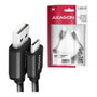 Axagon BUCM-AM10TB Twister Cable USB-C a USB-A 2.0, 0,6m, negro