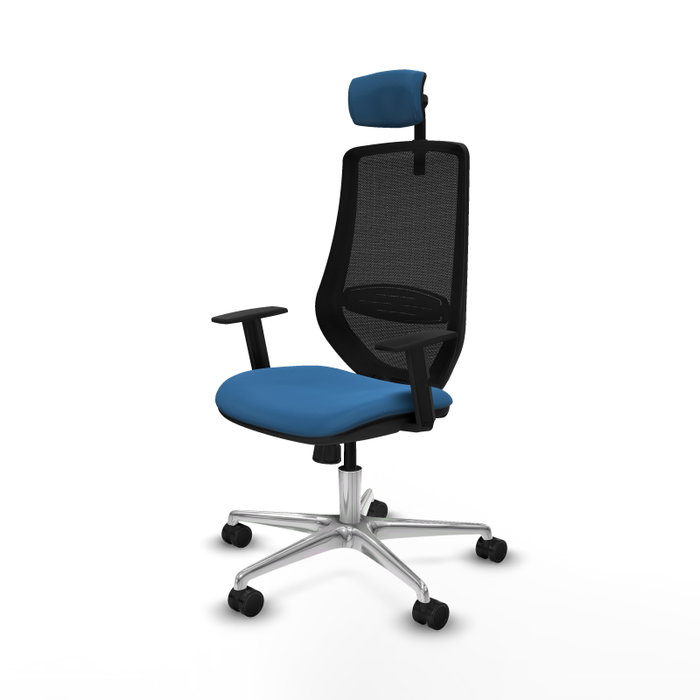 PIQUERAS Y CRESPO Silla de oficina Mardos con mecanismo Sincro, Azul claro y Negro