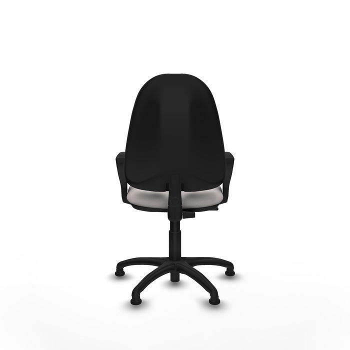 Silla de oficina Algarra con mecanismo Contacto permanente básico tapizada con Similpiel color Blanco. Equipada con Base poliamida negra, Brazos fijosy Topes Silla de oficina Algarra con mecanismo Contacto permanente básico tapizada con Similpiel color Blanco. Equipada con Base poliamida negra, Brazos fijosy Topes