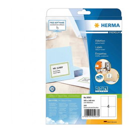 HERMA 5063 Etiquetas Premium A4 Blanco 105x148 mm Papel, 100 Etiquetas