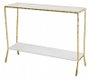 DKD Home Decor Consola Glam Dorado Blanco 33 x 78 x 100 cm Hierro Marmol