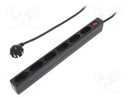 LOGILINK Regleta de alimentación LPS232B con 6 tomas tipo Euro, negra