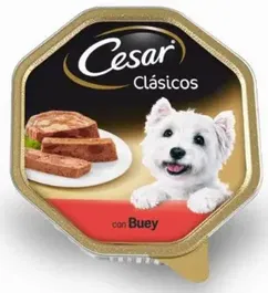 Cesar Caja de 14 Latas Clásicos Buey, Comida Húmeda para Perro, 150 gr cada una